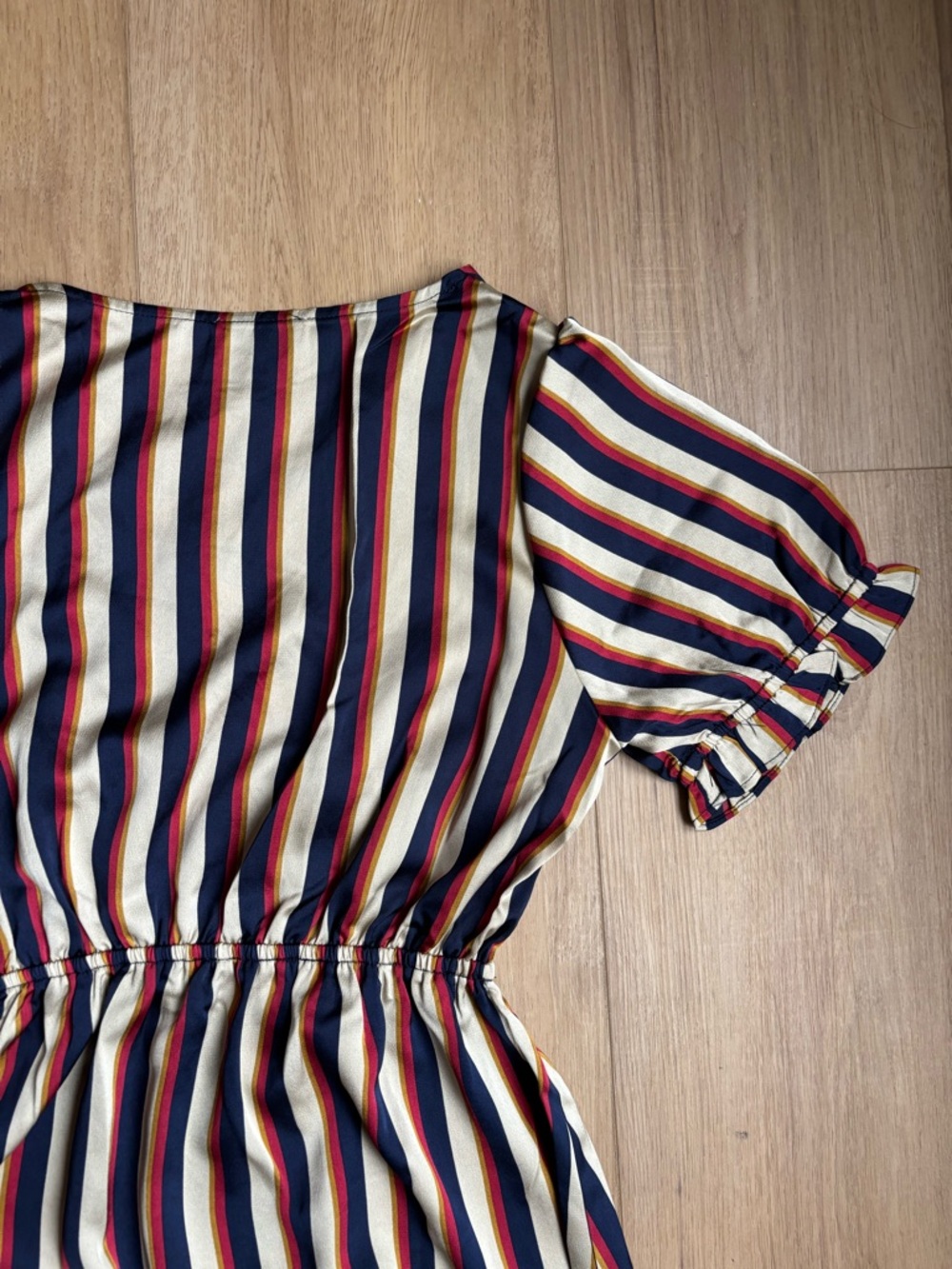 NEW Hayden Navy, Red & Cream Striped Retro Graduatoon Midi Dress Size Large - Picture 7 of 8